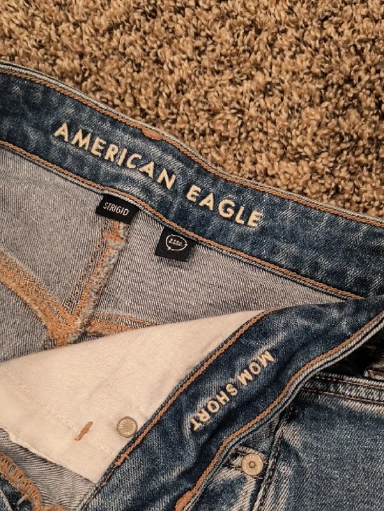 American Eagle Outfitters Light Blue Distressed Jean Shorts - Picture 3 of 5